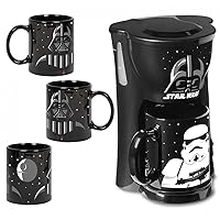 Star Wars Darth Vader and Stormtrooper Single Cup Coffee Maker with 2 Mugs- Cup of the Dark Side