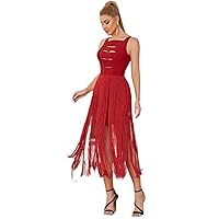 Dresses for Women - Cut Out Fringe Hem Dress