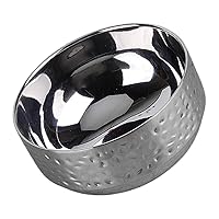 BESTOYARD Hammered Bowl Serving Utensils Flatware Creative Noodle Bowl Stainless Rice Bowl Soup Bowl Simple Bowl Soup Container Double-layer Salad Bowl Household Baby Pearl Stainless Steel
