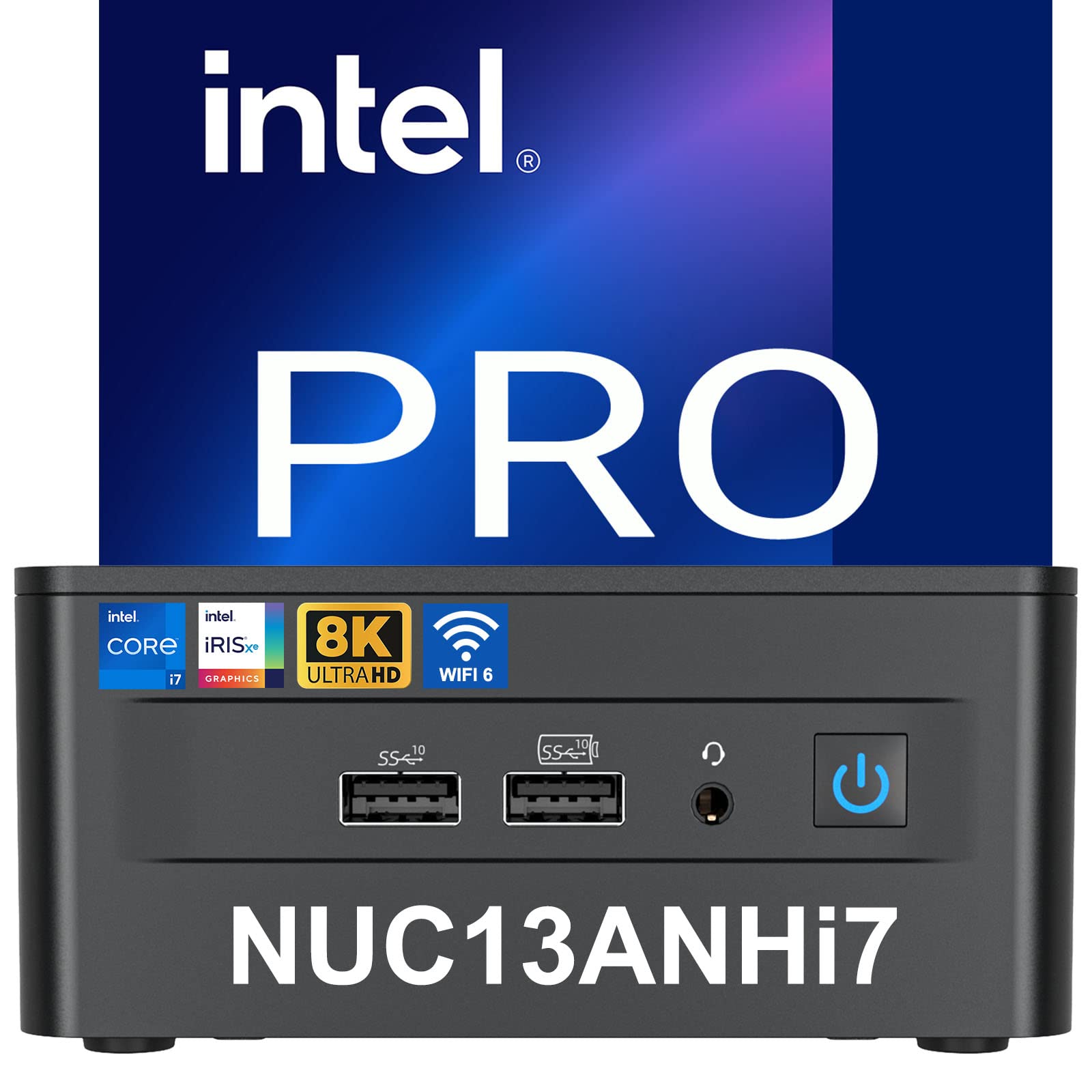 Intel NUC 13 Pro,13th Gen Arena Canyon NUC13ANHi7 Mini PC with Core i7-1360P,Intel Iris Xe Graphics,32GB RAM&1TB NVMe SSD (12C/16T/18M Cache,Up to 5.0GHz Turbo) Support 8K/WiFi6E/BT5.3-Win11 Pro