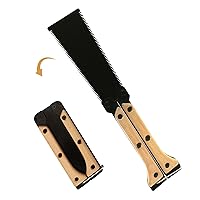 5.5 Inch Hand Saw Woodworking Tools,SK5 Blade Folding Saw,13/14 TPI Hand Saw,Flush Cut Saw,Double Edges Foldable Saw,Pull Saw for Wet/Dry Wood,Camping Saw