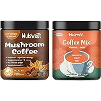 Natural Mushroom Coffee 8 oz & Rhodiola Rosea Ginseng Instant Coffee Mix 5.64oz, Coffee Alternative Powder