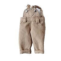 Bjd Clothes Fashion Strap Denim Trousers for Ob11,Body9,GSC,1/12bjd Doll Clothes Accessories Pants (Khaki)