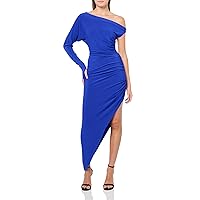 Norma Kamali Women's One Sleeve Drop Shoulder Side Drape Gown