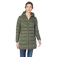 Amazon Essentials Women's Lightweight Water-Resistant Hooded Puffer Coat (Available in Plus Size)