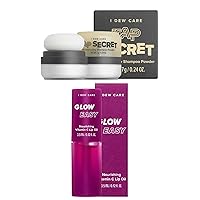 I DEW CARE Dry Shampoo Powder - Tap Secret, 0.27 Oz + Lip Oil Gloss - Glow Easy, 0.12 Fl Oz Bundle
