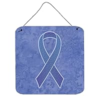 Caroline's Treasures AN1208DS66 Periwinkle Blue Ribbon for Esophageal and Stomach Cancer Awareness Wall or Door Hanging Prints, 6x6, Multicolor