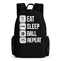 Eat Sleep Basketball Repeat Laptop Backpack for Men Women Shoulder Bag Business Work Bag Travel Casual Daypacks