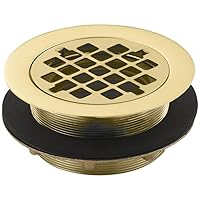 KOHLER 9132-PB Round Shower Drain for use with Plastic Pipe, Gasket Included, Vibrant Polished Brass