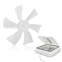 Fan Blades Replacement with 0.094in D-Bore, 6in White RV Bathroom Fan Blade Replacement Camper Fan Blade