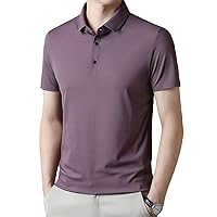 Men's Golf Polo Shirts Summer Ice Silk Breathable Moisture Wicking T-Shirt Casual Solid Quick Dry Polos