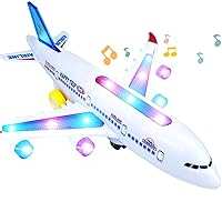 KIDSTHRILL Kids Airplane Toy, Bump & Go Technology, Toy Airplane with  Flashing Colorful Lights Music & Airplane Sounds, Toys for Boys & Girls  3-12