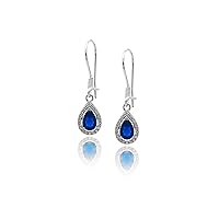 Drop Design Zircon Sapphire, Ruby and Emerald Stone 925 Sterling Silver Earings