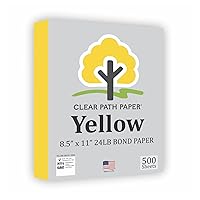 Yellow Paper - 8.5 x 11 inch - 24Lb Bond - 500 Sheets - Clear Path Paper