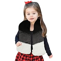 Toddler Girls Jacket Winter Warm Patchwork Color Fleece Coat Sleeveless Fall Clothes Girls Old Fashioned Coat