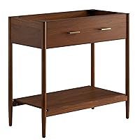Modway Zaire 36” Mid-Century Bathroom Vanity Cabinet Washstand in Walnut-Sink Basin Not Included, 36 Inches