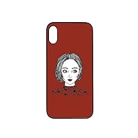 DS10397i8 iPhone Xs/X Case, Black Case, Illustration of a Girl, Red (Deer Parks) iPhone Cover, 5.8 Inches (Japan Authorized Dealership)