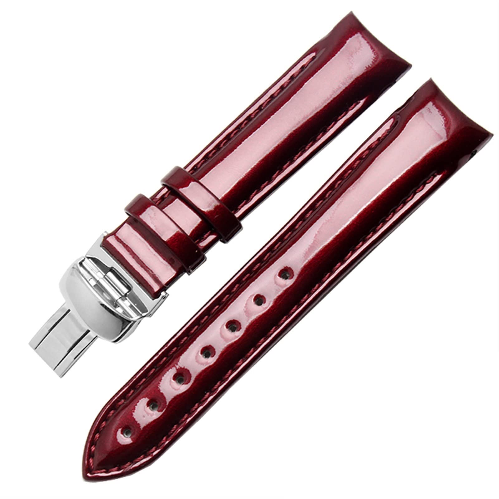 HAODEE Genuine Leather watchband for Tissot T035/T035210A Wristband Women Curved end Straps 18mm Fashion Bracelet (Color : Purple, Size : 18mm)