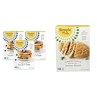 Simple Mills Almond Flour Pancake & Waffle Mix (Pack of 3) and Almond Flour Bread Mix (Pack of 1) - Gluten Free, Plant Based