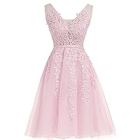 Girls Semi Formal Dresses Short Tulle Gold Lace Special Occasion Dress Pink,14