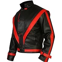 Men's Fashion Mj K Thriller Genuine Leather Jacket Black