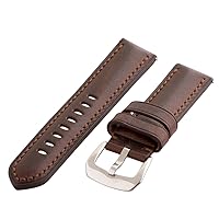Clockwork Synergy - Gentlemen’s Collection Ss Leather Watch Band Straps 22mm - Aged Washed - Men Women