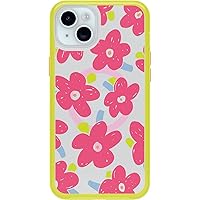 OtterBox iPhone 15 Plus and iPhone 14 Plus Symmetry Series Clear Case Whimsy Bloom (Yellow), Snaps to MagSafe, Ultra-Sleek, Raised Edges Protect Camera & Screen