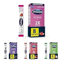 Pedialyte Fast Hydration Electrolyte Powder Packets, Variety Pack, 32 Single-Serving Powder Packets, Strawberry, Grape, Fruit Punch, Apple