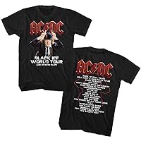 ACDC Heavy Metal Rock Band Black Ice World Tour Front & Back Adult T-Shirt Tee