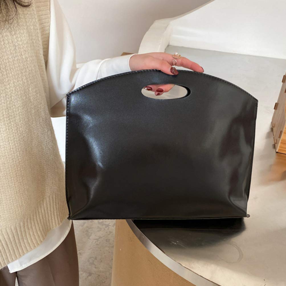 BESTOYARD PU Leather Briefcase Portable Fashion Letter Files Sundries Laptop Holder Handbag Big Capacity Attache Case Stationery Supplies for Women Men