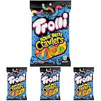 Trolli Sour Brite Crawlers Candy, Original Flavored Sour Gummy Worms, 7.2 Ounce (Pack of 4)
