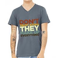 Don't Trust Atoms They Make Up Everything V-Neck T-Shirt - Item for Chemist- Humor Clothing