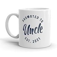 Crazy Dog T-Shirts Promoted To Uncle 2021 Mug Funny New Baby Family Graphic Coffee Cup-11oz