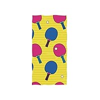 ALAZA Microfiber Gym Towel Pop Colorful Table Tennis Bat, Fast Drying Sports Fitness Sweat Facial Washcloth 15 x 30 inch