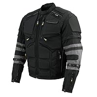 Xelement CF5050 Men's 'Morph' Black and Grey Tri-Tex Armored Jacket with Removable Sleeves - 4X-Large