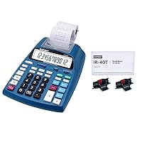 Printing Calculator with 2 Bonus Ink Cartridges, 2.03 Lines/sec, Two Color Printing, Adding Machine for Accounting Use, AC Adapter Included