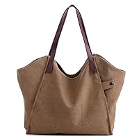 Women's Canvas Shoulder Bag Weekend Shopping Big Bag Tote Handbag Work Bag