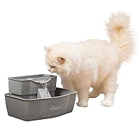 PetSafe Multi-Tier Fountain – Large Waterer Great for Cats and Dogs – 2 Heights to Drink From – Great for Senior Pets – 100 Oz Capacity – Fresh, Filtered Water