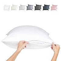 100% Viscose Bamboo Pillowcase King - 2-Pack Cooling Pillow Cases for Hot Sleepers, Zipper Viscose Bamboo Pillow Cases King Size Cool Pillow Case