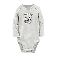 Uncle's Drinking Buddy Funny Rompers Newborn Baby Bodysuits Infant Jumpsuits Outfits Clothes Long Sleeves