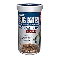 Fluval Bug Bites Tropical Fish Food, Flakes for Small to Medium Sized Fish, 3.17 oz., A7332, Brown