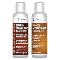 Dr. Berg Biotin Shampoo & Conditioner - Duo to Restore & Hydrate Beautiful Hair - Well-Balanced Hair Care Formula with Organic Ingredients to Help Strengthen, Soften & Shine Hair - 8 Fl Oz (Set of 2)
