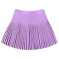Toddler Girl's High Waist Pleated Skirt A-line Tennis Skirts with Shorts for Kids 3 Years - 8 Years