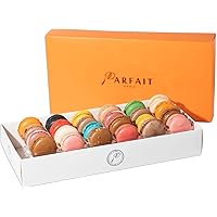 Parfait Paris: Variety of French Macarons - Gourmet Desserts Snack Box for Baby Shower, Birthdays, Mother’s Day, Anniversary - Gift Box of 24 - Assorted Macaroons - Baked and Delivered Fresh