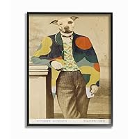 Stupell Industries Abstract Funny Vintage Dog Pet Animal Photo Black Framed Wall Art, 16 x 20, Multi-Color