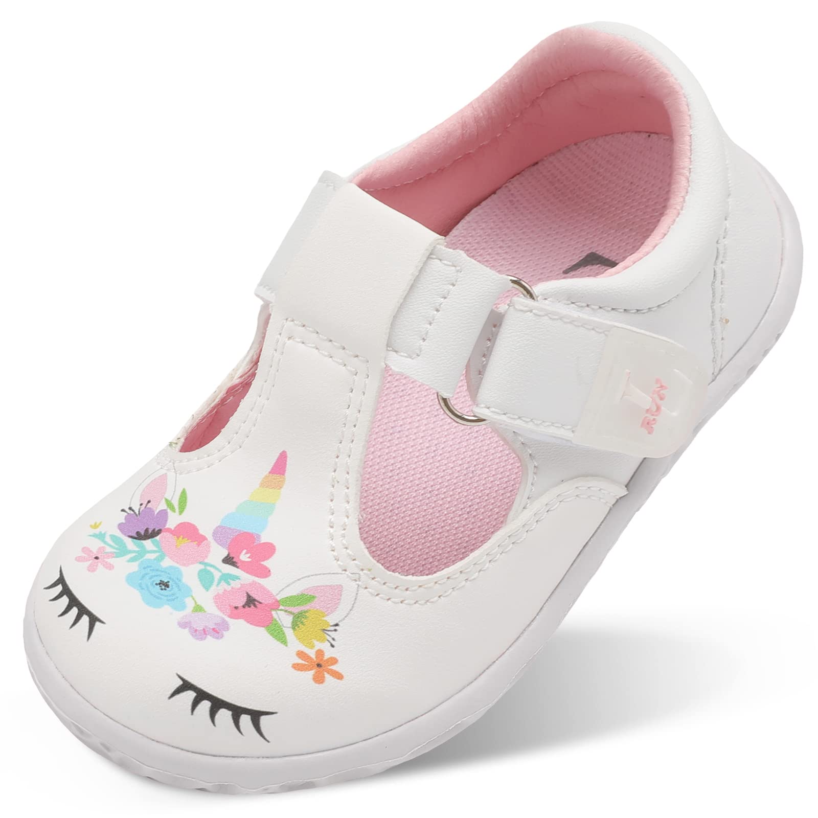 L-RUN Toddler Mary Jane Dress Shoes Baby Girl Walking Shoes Anti-Slip Ballet Flats for Girls Beige M US 5 Toddler