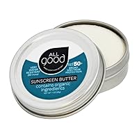 All Good Zinc Butter Sunscreen - Travel Size, Zinc Oxide Face, Nose, Ears Sunscreen, UVA/UVB Broad Spectrum SPF 50+ Water Resistant, Coral Reef Friendly (1 oz)