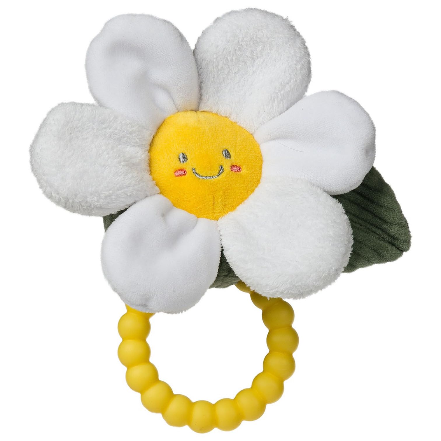 Mary Meyer Sweet Soothie Soft Baby Rattle with Teether Ring, 5-Inches, Daisy