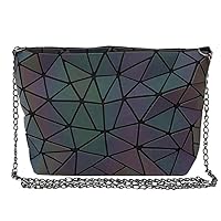 Fashion Holographic Laser Shoulder Bag Geometric Envelope Clutch Chain Crossbody Purse