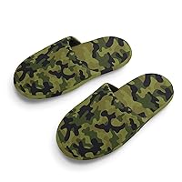 Camouflage Army Green House Slippers Warm Cotton Slipper Non-Slip Indoor Outdoor Shoes For Boys Girls